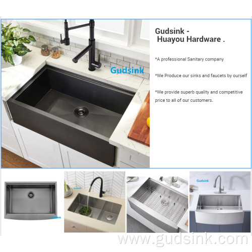 Nano Black kitchen sink with trash bin